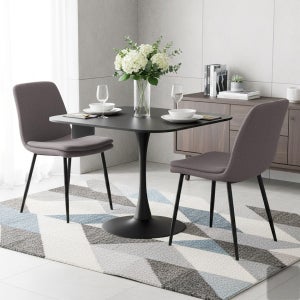 미라지가구 Malta 말타 블랙 2인용 세라믹식탁 세트 900