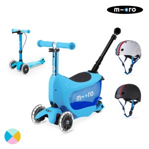 마이크로킥보드 미니 투고 플러스 LED+푸쉬바+코리아 헬멧 세트