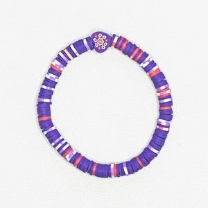 [제이드의 오리본오] Petalmaze 꽃무늬 하트 참 클레이비즈 팔찌