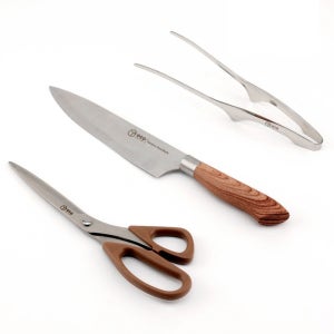 극강의 절삭력 스텐 3종 이유식 주방 칼세트 가위 칼 집게