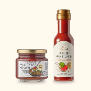 마이노멀 국산 저당 태양초 고추장 230g+초고추장 240g (100% 국산 고춧가루 사용)