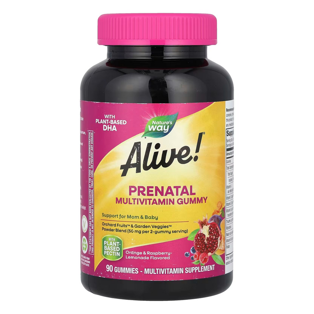 네이쳐스웨이 <b>얼라이브 프리네이탈 멀티비타민</b> 구미 오렌지 앤 라즈베리 레모네이드 90구미