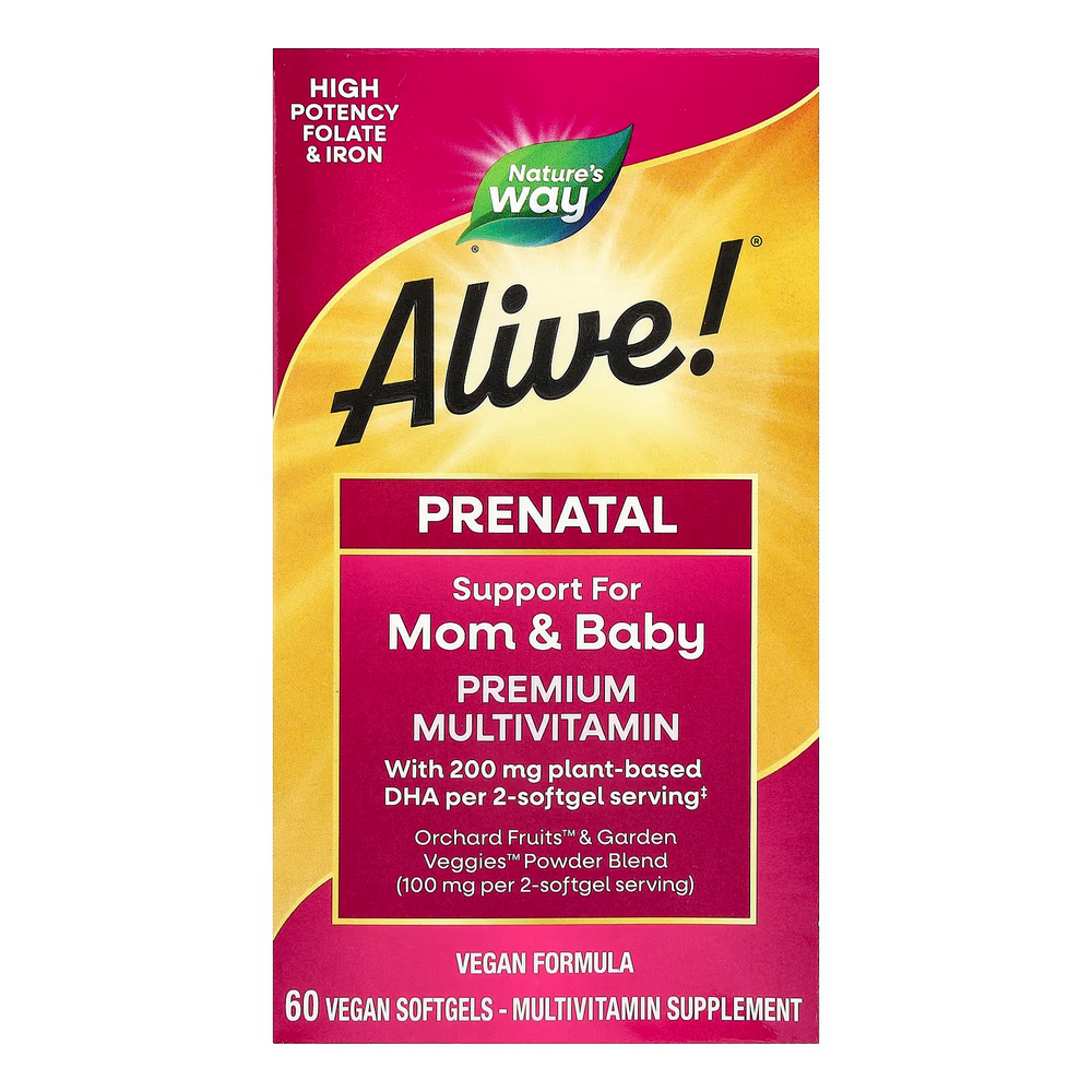 네이쳐스웨이 <b>얼라이브</b> 컴플리트 프리미엄 <b>프리네이탈 멀티비타민</b> 60비건소프트젤