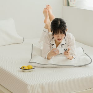 바자르 스테디 뱀부 누빔 밴딩 일체형 올인원 극세사 먼지없는 사계절 매트리스커버 SS