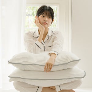 1+1 바자르 스테디 뱀부 먼지없는 밴딩 베개커버 40x60