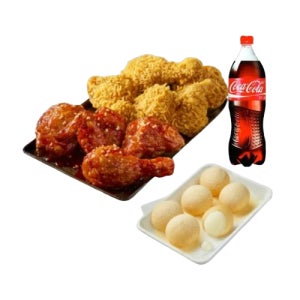 BBQ치킨 황올반+BBQ양념반+크림치즈볼(5개)+콜라1.25L 모바일쿠폰