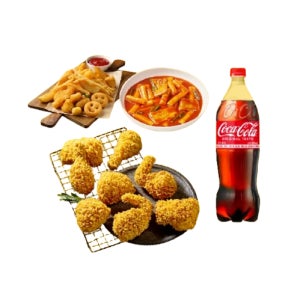 BBQ치킨 황금올리브치킨+모둠감자튀김+떡볶이+콜라1.25L 모바일쿠폰