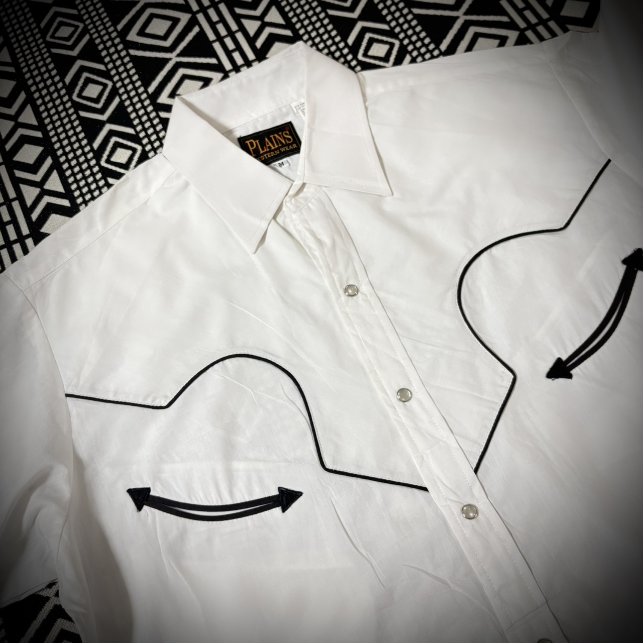 Plains Western Wear White Western Shirt
