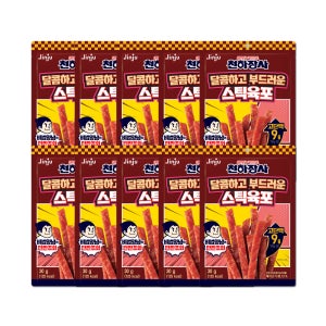 진주햄 천하장사 달콤하고 부드러운 스틱육포 30g X 10개