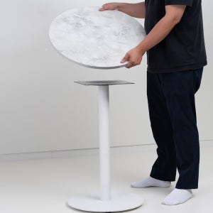 테이블상판교체 카페 식당 식탁 LPM 맞춤제작 원형 800mm, 화이트