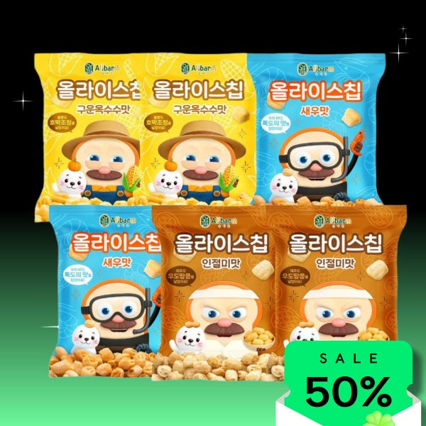 브레드이발소X올바름 올라이스칩 6봉 아기과자 두돌 아기 간식 24개월 독도 쌀과자