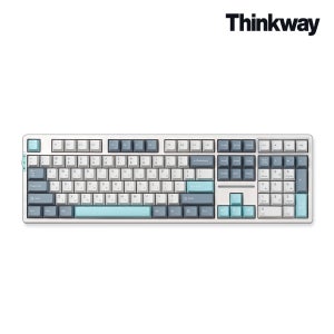 씽크웨이 토체프 101 108키 기계식 유무선 키보드 윈터 화이트, 포치드 에그축