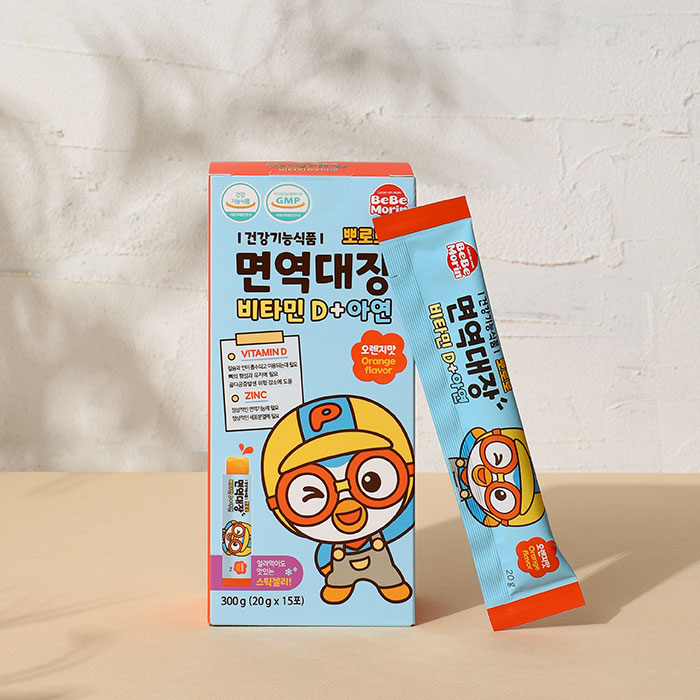 뽀로로 면역대장 비타민 D 아연 젤리 스틱 유아 영양제