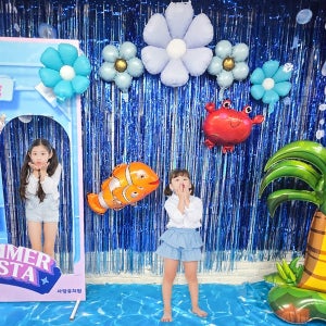 시원한 여름 파티세트 14 / 여름 패션쇼 행사 포토존 꾸미기 바다 물놀이 배경 장식 슈퍼컴 하드보드지 110cm