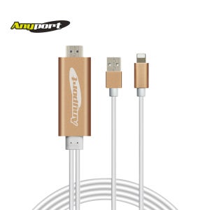 [AP-MW8 PLUS] ANYPORT 아이폰(8Pin) 전용 일체형 MHL 미러링 케이블 2M