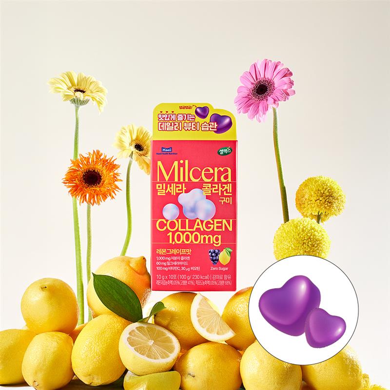 셀렉스 밀세라 콜라겐 구미 레몬 그레이프맛 100g, 1개