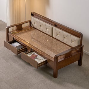 동서가구 가죽 수납형 편백인볼브 홍맥반석 돌쇼파 카우치 온돌 쇼파 DF645674