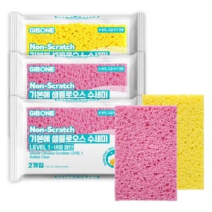 스폰덱스 스폰텍스 노스크레치 셀룰로스 천연 수세미 6매