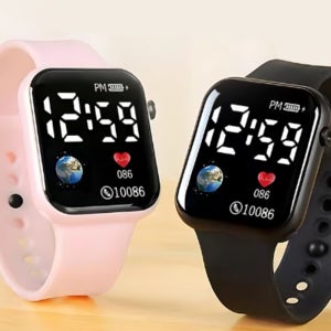 LED 디지털 사각 손목시계 컬러 밴드 학생 전자시계 스포츠 워치 멀티