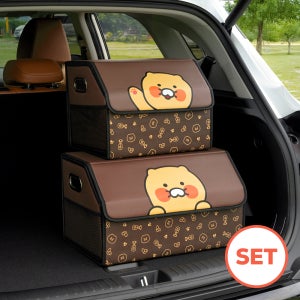 (소형+대형 SET) 카카오프렌즈 춘식이 클리어 차량용 트렁크 보관함 트렁크 정리함 대용량 접이식 보관함