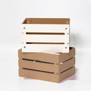 사과상자 공간박스 큐브 수납 보관함 와인 생필품 팬트리 정리함 380x290x230, 1단, 아이보리(1개입)