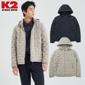 K2 남성 누빔 패딩 퀼팅 경량 패딩 가슴 주머니 후드 자켓