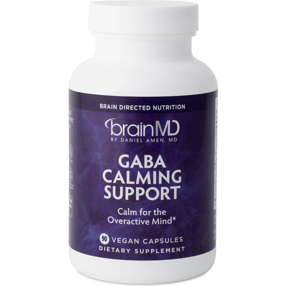 <b>브레인</b>MD <b>가바</b> <b>GABA</b> 90 캡슐 마그네슘 비타민 B6 및 레몬밤