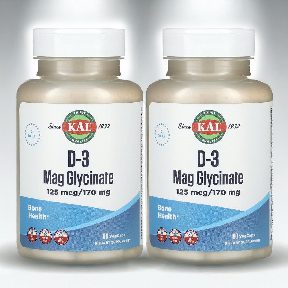 칼 고함량 <b>마그네슘</b> 글리시네이트 미네랄 비타민 D 디 효능 170mg 90캡슐 2병