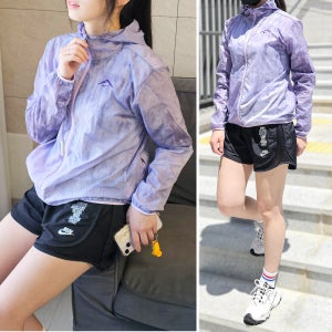 나이키 여성 크롭 초경량 방수 패커블 바람막이 러닝 마라톤 등산 자켓