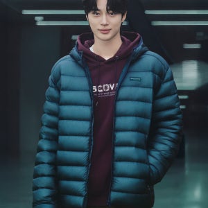 [변우석 착용][디스커버리] 남성 올버트 후드 구스다운 경량패딩 DMDJ7I056