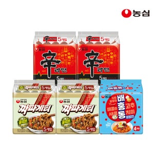 농심 신라면 10개+짜파게티 10개+배홍동비빔면 4개