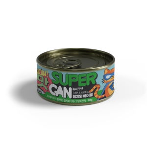 슈퍼맛캔 길고양이 습식간식캔 참치 헤어볼, 80g, 1개