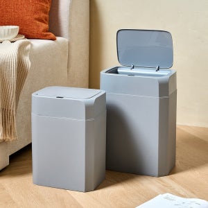 [모던하우스] 틈새 쏙 플라스틱 센서 휴지통세트 12+16L 그레이