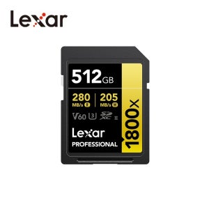 렉사 Lexar 1800X SD 메모리카드 Professional 1800x SDXC UHS-II 512GB 4K SD카드