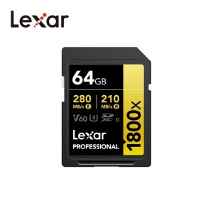 렉사 Lexar 1800X SD 메모리카드 Professional 1800x SDXC UHS-II 64GB 4K SD카드