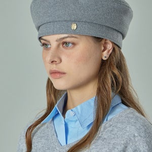 VA 커브드 오벌 메탈 블렌디드 베레모 그레이