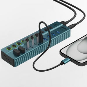 USB 10in1 멀티포트 5Gbps 개별 전원 스위치 멀티허브 노트북 외장하드AP7323