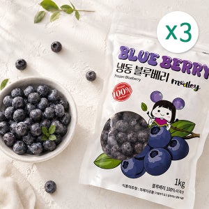 [메들리] 메들리 냉동 블루베리 1kg 3개입 프리미엄 냉동과일 미국 직수입