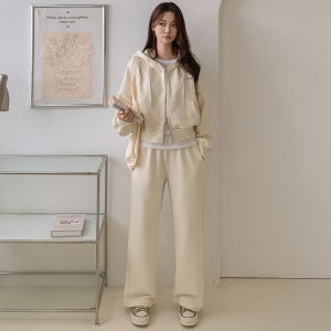 여성 트레이닝세트 크롭후드집업 츄리닝 트레이닝복 투웨이 와이드 상하세트