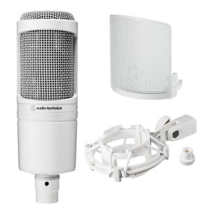 Audio Technica AT2020 CWH + 팝필터 + 쇼크마운트 화이트 패키지