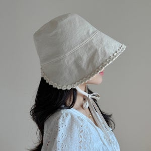 꽃 레이스 플라워 코튼 여성 보넷 모자 봄 여름 가을 버킷햇 벙거지 3color