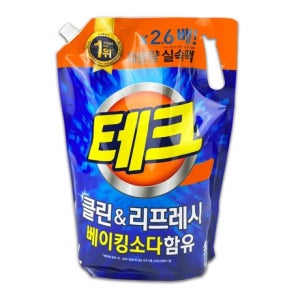 테크 액체세제 드럼용 리필 2.6리터 -TJ 세제 빨래 세제리필 액체세제리필 세탁기세제