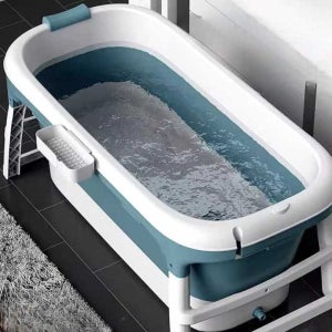 1.4m 대형 접이식 욕조 성인용 반신욕 이동식 폴딩 홈스파 커버 욕실용품 보관편한