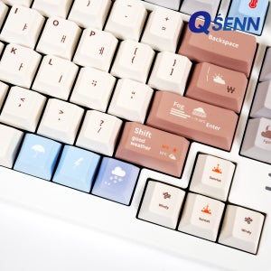 QSENN 데일리 웨더 PBT 염료승화 체리프로파일 한글 키캡 145키