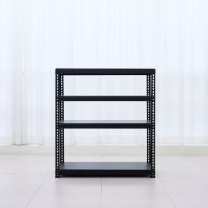 폴던스랙 올스틸 홈 카페 거실 수납 선반 인테리어 선반장 800x400x1500mm, 4단, 블랙