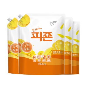 피죤 강력탈취 섬유유연제 2300ml X 4개 옐로미모사