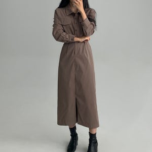 웨슬 셔츠 롱 원피스