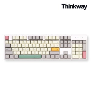 씽크웨이 토체프 301 유무선 저소음 104키 풀배열 기계식 키보드 컬러 블록, 피치소다축