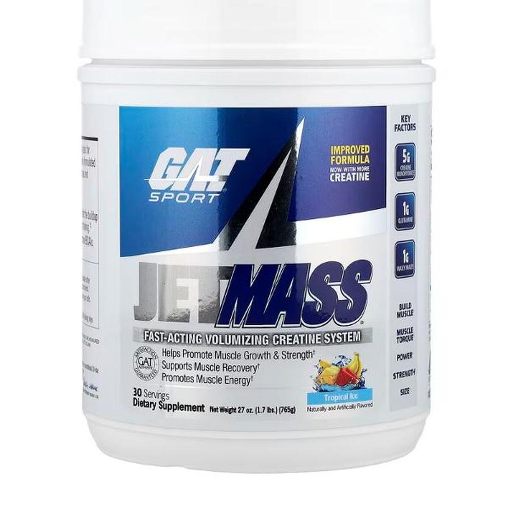 <b>GAT</b> JetMASS 패스트액팅 볼류마이징 크레아틴 시스템 스트로베리 레모네이드 맛 708g(25oz)