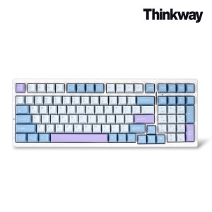 씽크웨이 TV99 유무선 99배열 기계식 키보드 Frozen White, 오로라 아이스크림